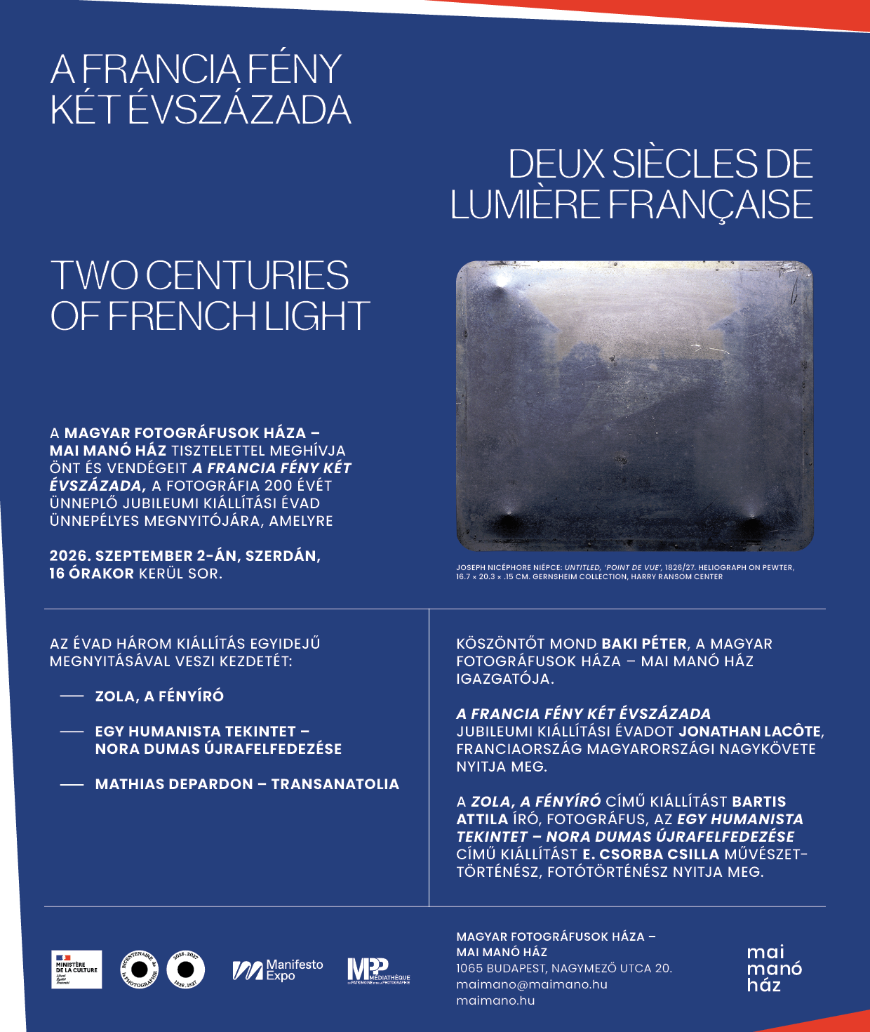 Megnyitó: A Francia Fény Két Évszázada (Mai Manó Ház)