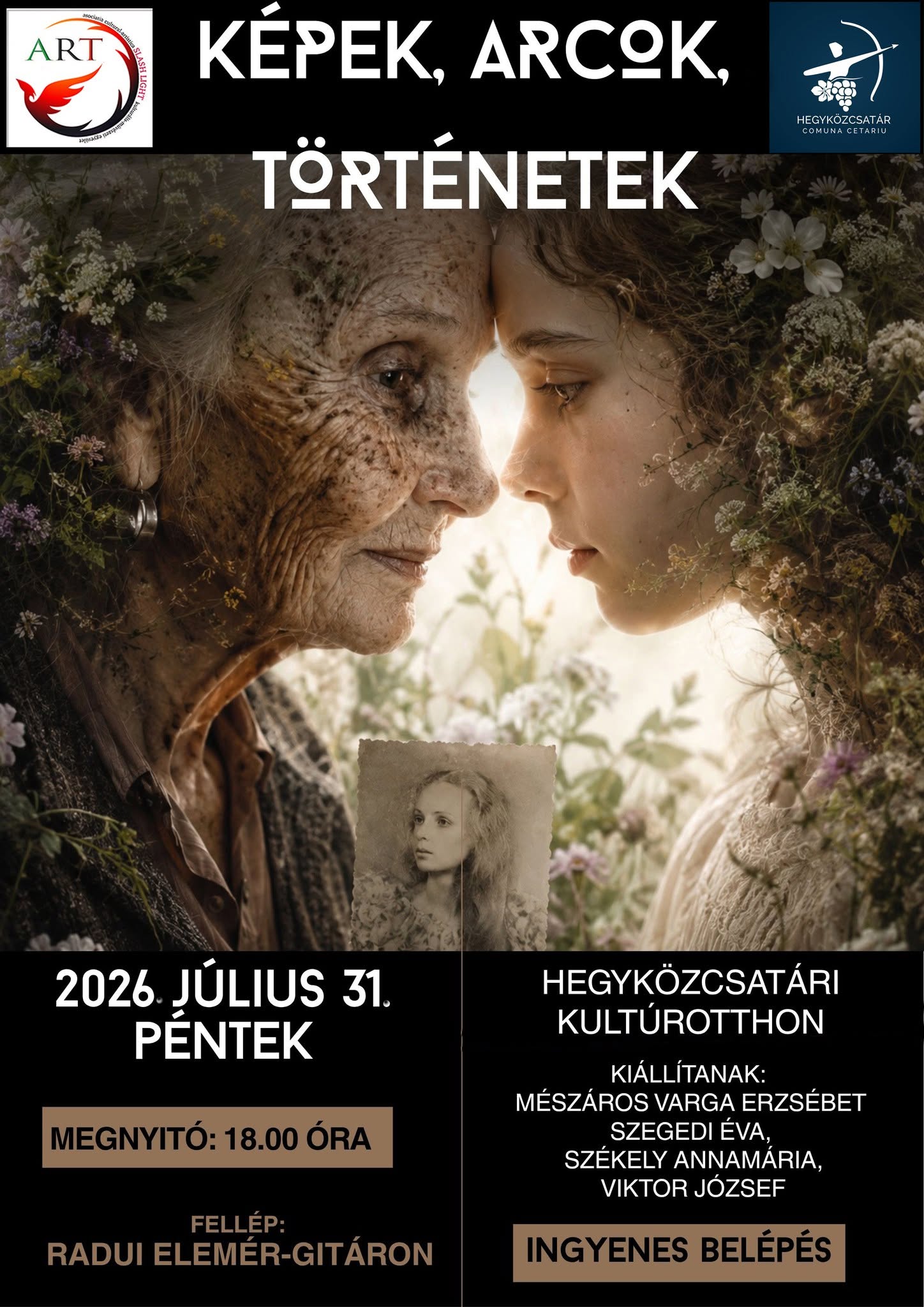 🖼️ “KÉPEK, ARCOK, TÖRTÉNETEK” – Fotókiállítás Hegyközcsatárban 🖼️